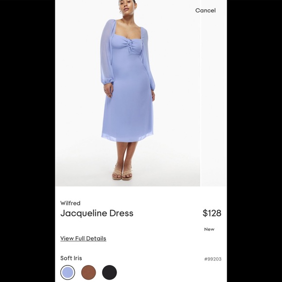 Aritzia Wilfred Jacqueline Dress Soft Iris - Picture 2 of 11